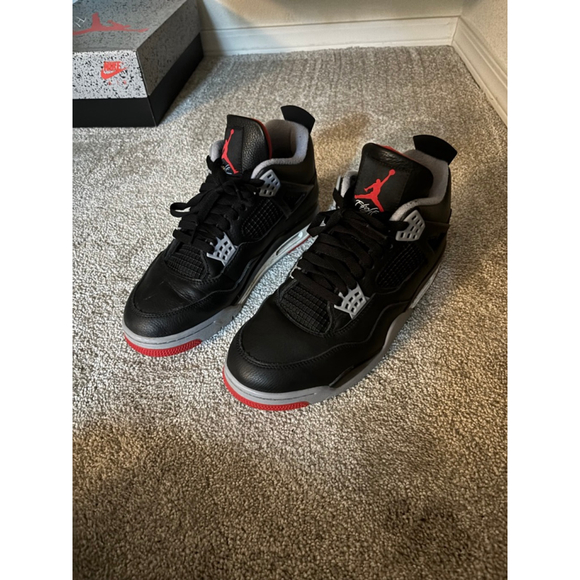 Jordan Other - Men's Jordan 4 Retro Black Red Cement Grey Sneakers 9.5